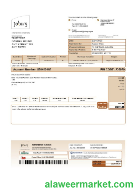 South Africa Joburg business utility bill Word and PDF template-pages